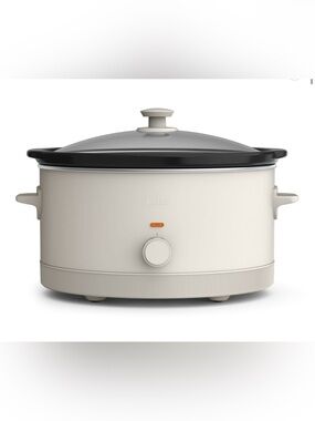 BELLA 6 Qt Manual Slow Cooker Oatmilk Ceramic Nonstick coating NEW IN BOX